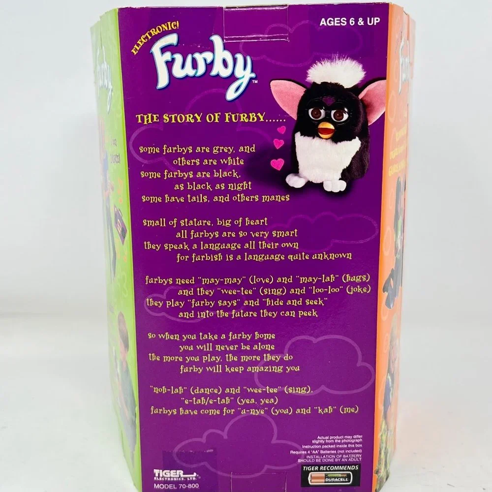 Furby Zebra Black/White Stripes 70-800 Blue Eyes 1998 Factory Sealed‎  NEW
